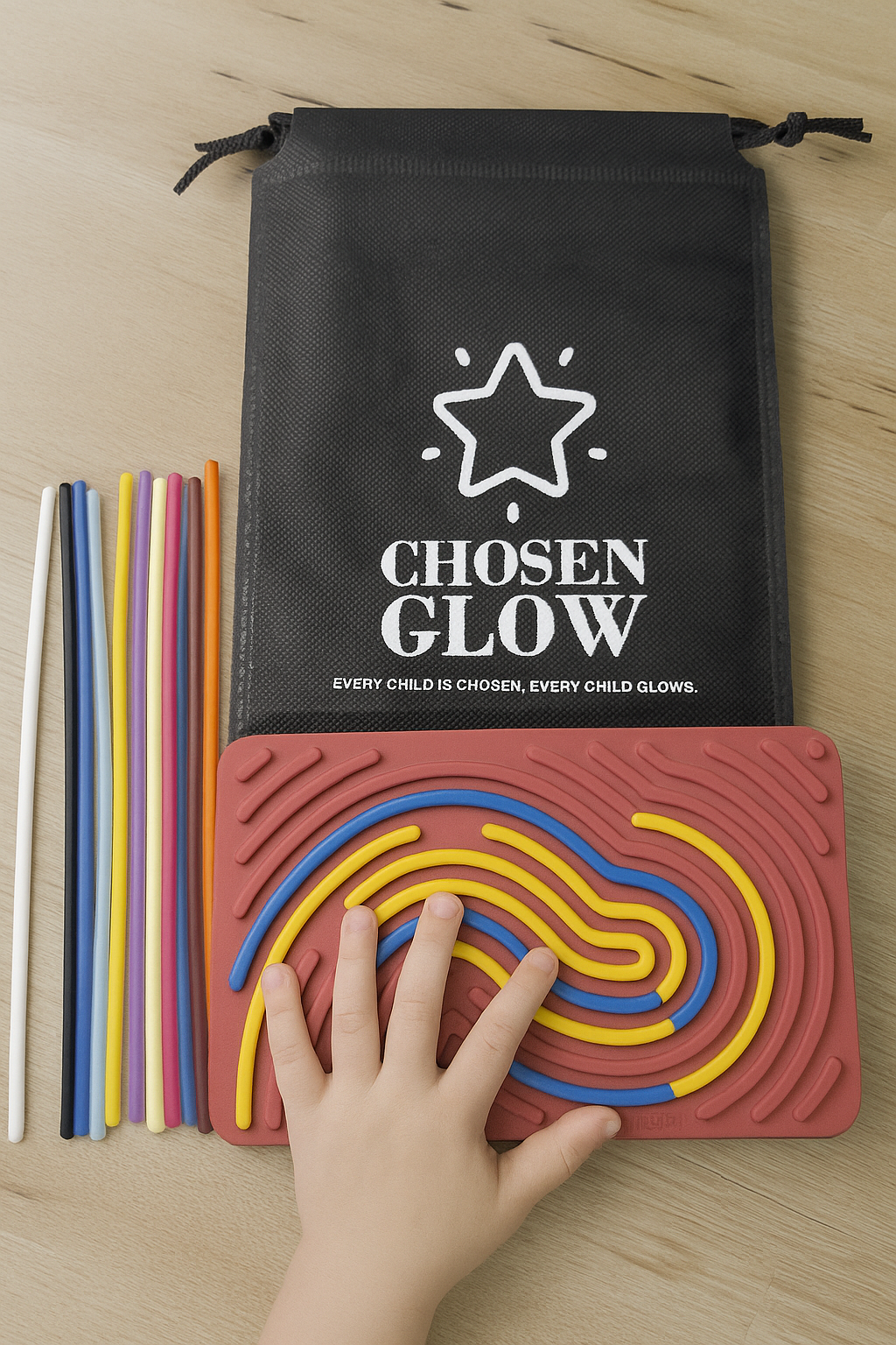 Maze Board, Sensory Activity Board: Silicone Fidget Toy for Calming, Stress, Anxiety, ADHD & Autism | Silent, No Mess | Kids 3+ & Adults | Includes Portable Travel Bag & 11 Strings